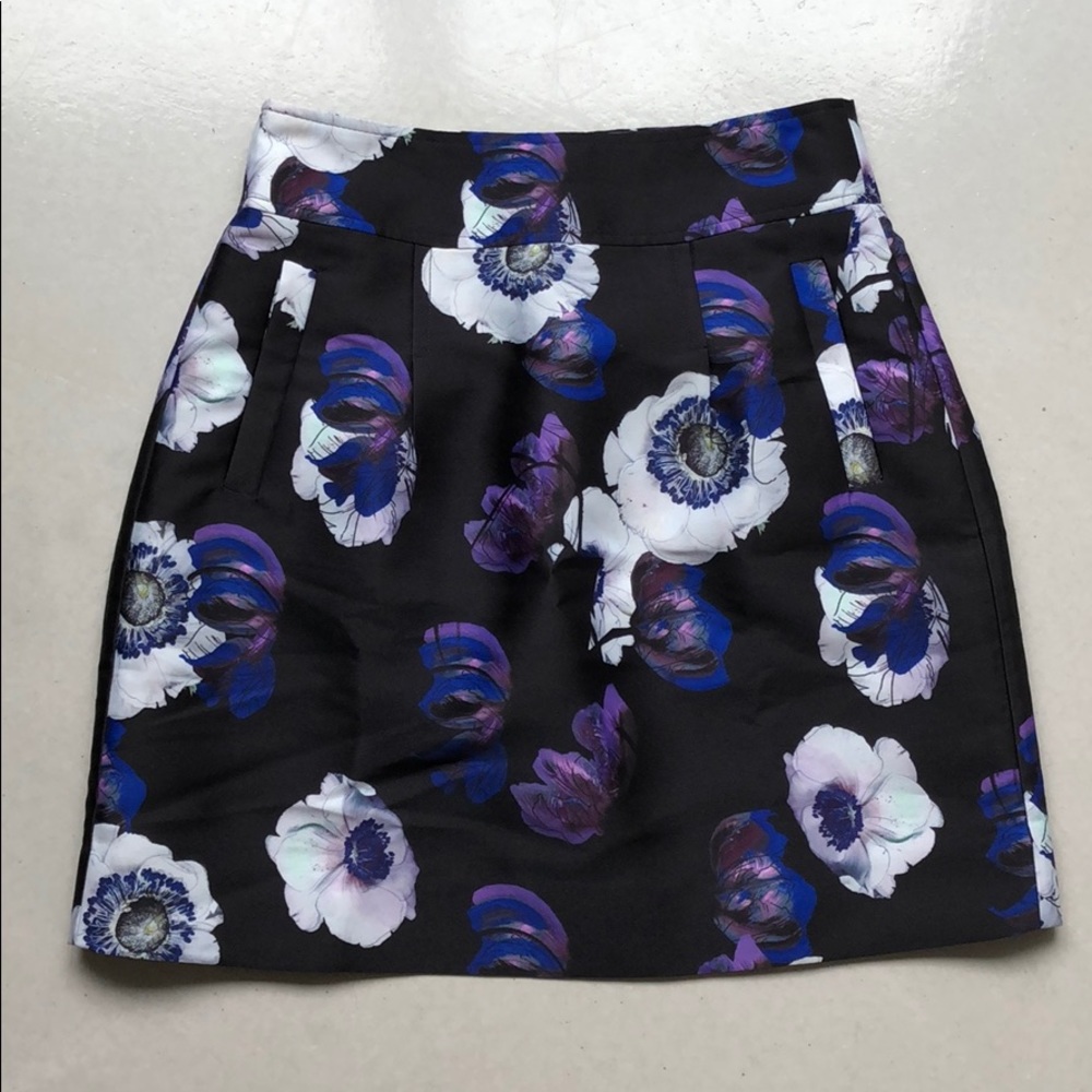 J. Crew A-line mini skirt in violet poppy